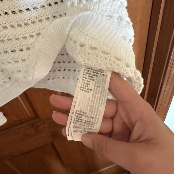 Hollister Women's White Easy Crochet-Style Crew Sweater Size XXL - Picture 13 of 15